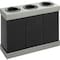 Safco 28 gal Rectangular At-Your-Disposal 3-bin Recycling Center, Black, Corrugated Plastic SAF9798BL - alternate 1